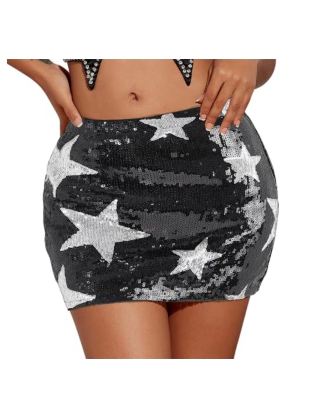 Women Sequin Bodycon Mini Skirt Low Rise Sparkly Y2K Party Night Out